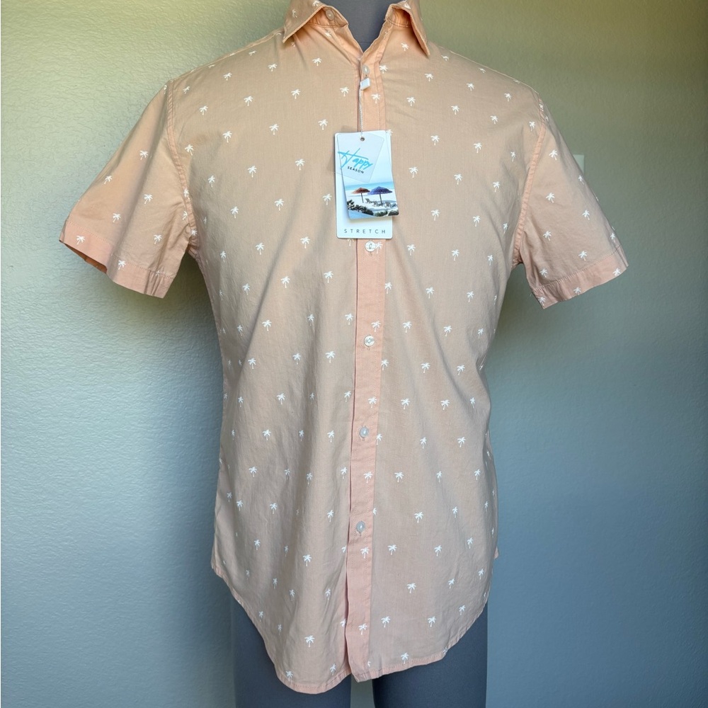 Cactus Man Ricky Singh Peach Short-Sleeve Button-Down Shirt Hawaii life NWT